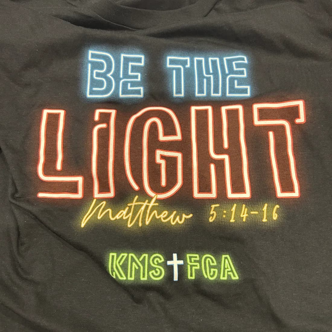 Be The Light KMS FCA neon tee