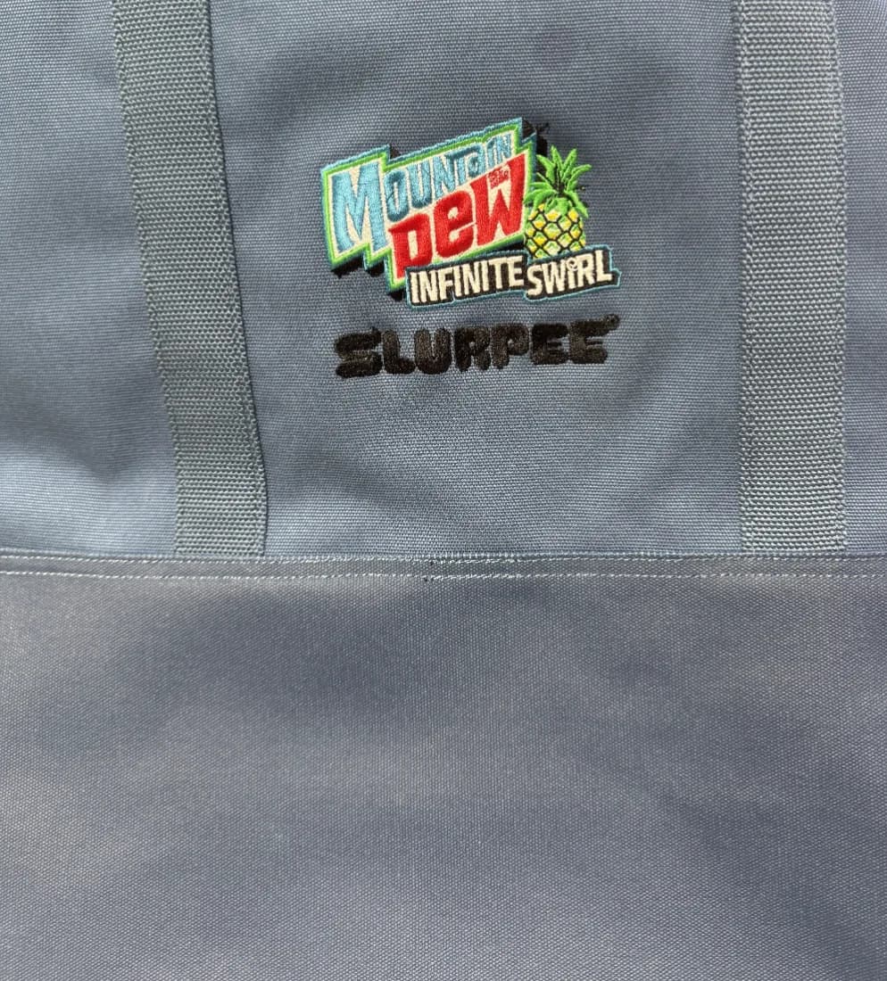 Mountain Dew Infinite Swirl embroidered tote