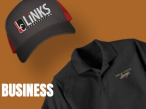 Custom logo embroidery work on hats and shirts by Groggy Dog Online